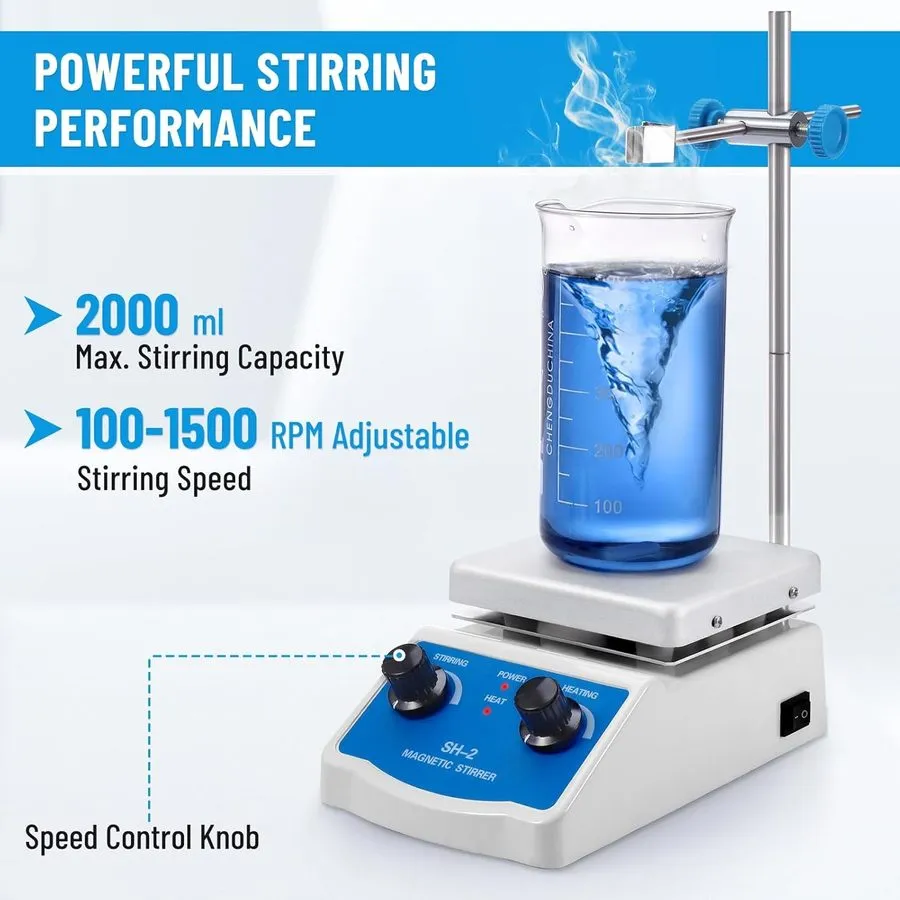 Магнитная мешалка 320W Magnetic Stirrer with Heating Plate Lab Efficient Mixer 1 — фото лота 2