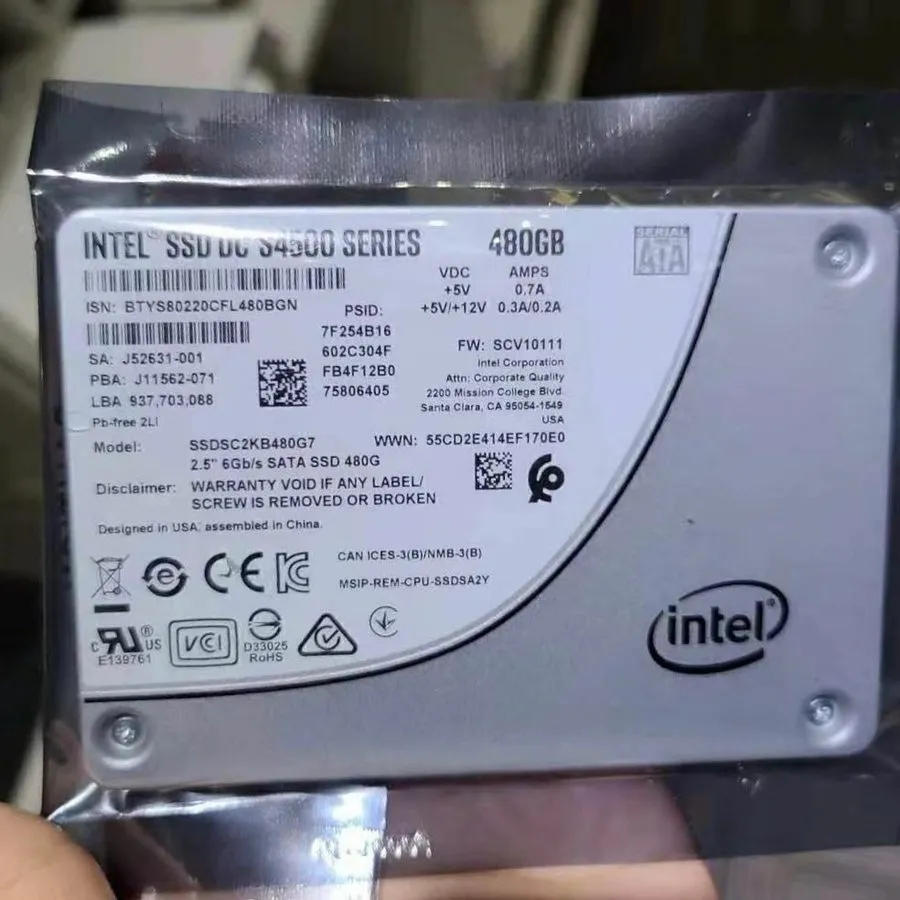 SSD-накопитель Intel DC S4500 480GB SATA 6Gb/s 2.5" Internal SSD SSDSC2KB480G7 1