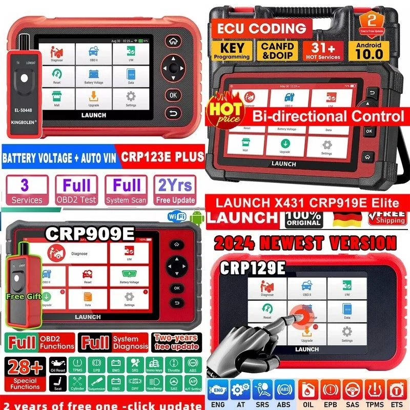 Диагностический сканер LAUNCH CRP919E CRP909E CRP129E PLUS OBD2 Car Diagnostic T