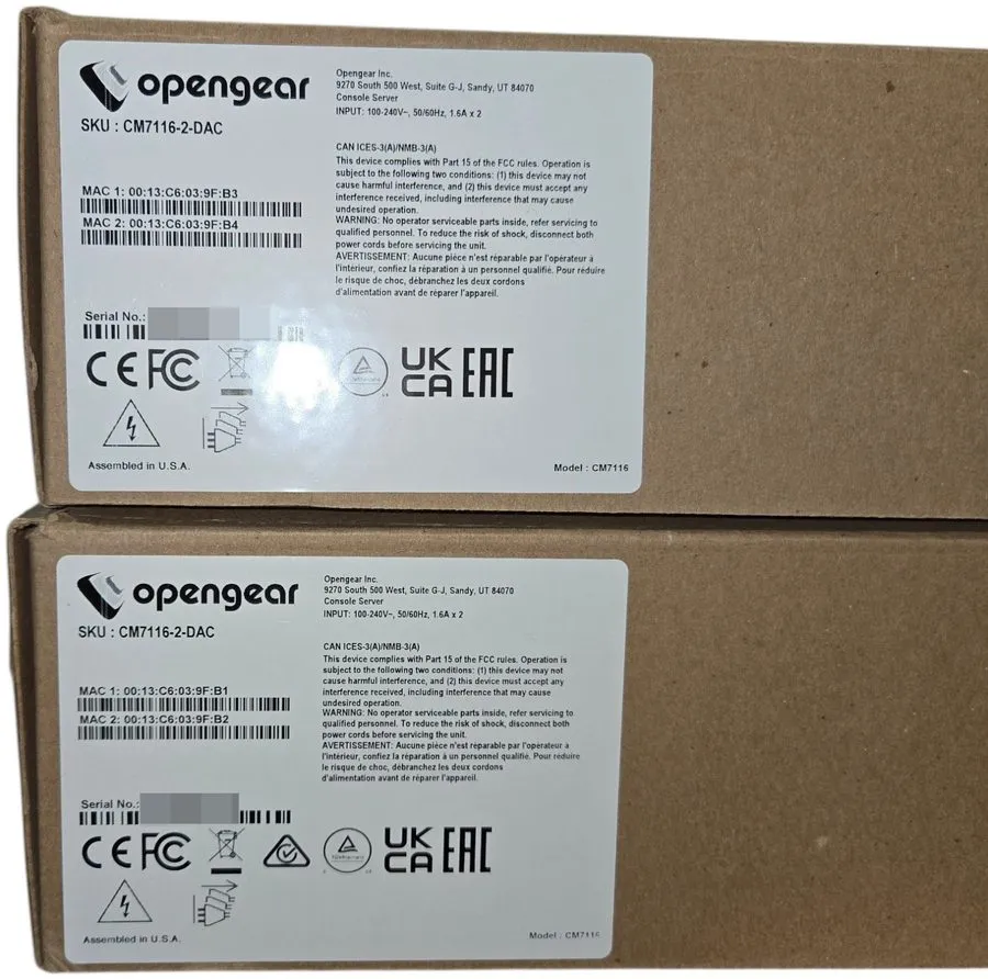 Кабель Opengear CM7116-2-DAC 16-Ports Rack-Mountable Console Server