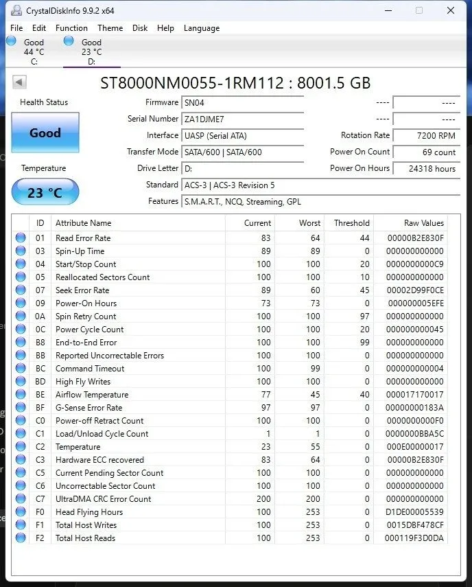 Жёсткий диск Seagate Exos 7E8 8TB ST8000NM0055 3.5" SATA III Enterprise Hard Dri