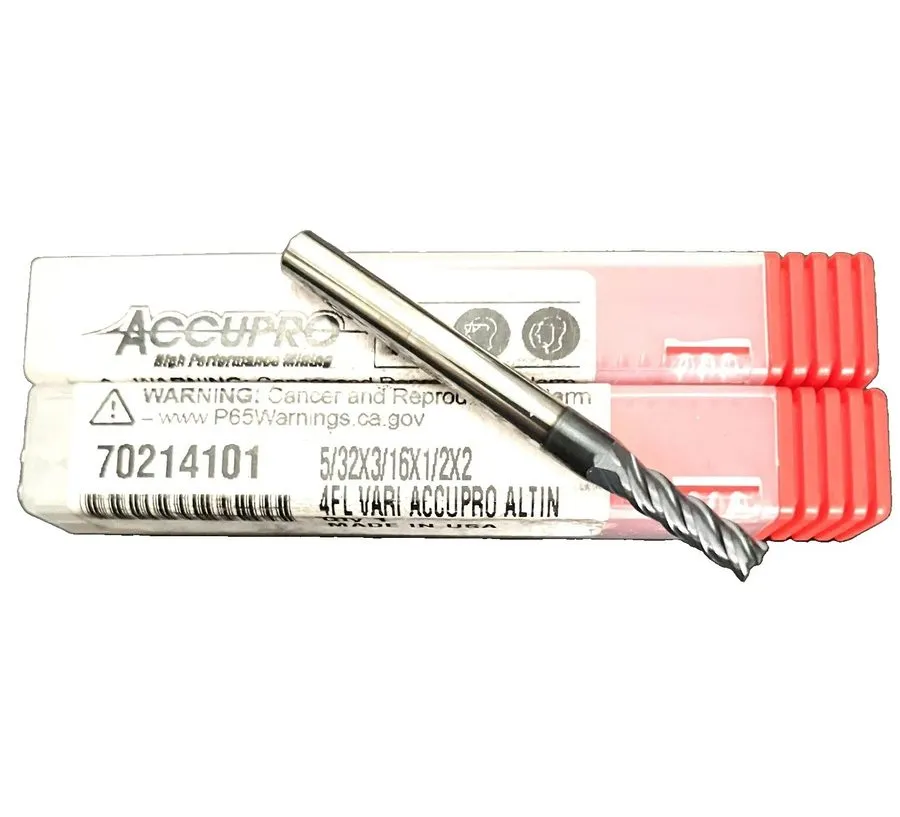 Режущий инструмент Accupro 5/32" 4FL Square End Mill Solid Carbide AlTiN 7021410 — фото лота 2