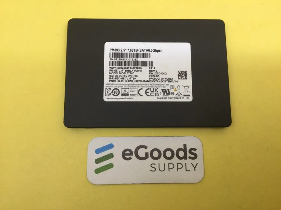 SSD-накопитель Samsung PM893 7.68TB SATA 6Gb/s 2.5" SSD MZ-7L37T60 MZ7L37T6HBLA
