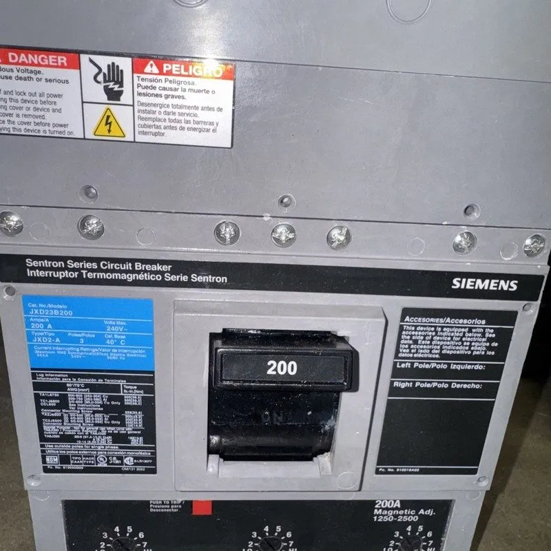 Автоматический выключатель Siemens JXD23B200 200A 240V 65kA@240V 3P Sentron Seri