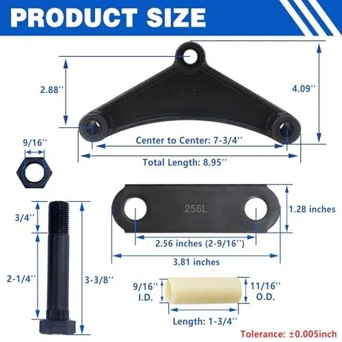 Такелажная скоба Trailer Axle Equalizer 256L Shackle Kit для 3500lb-5200lb Trail — фото лота 2