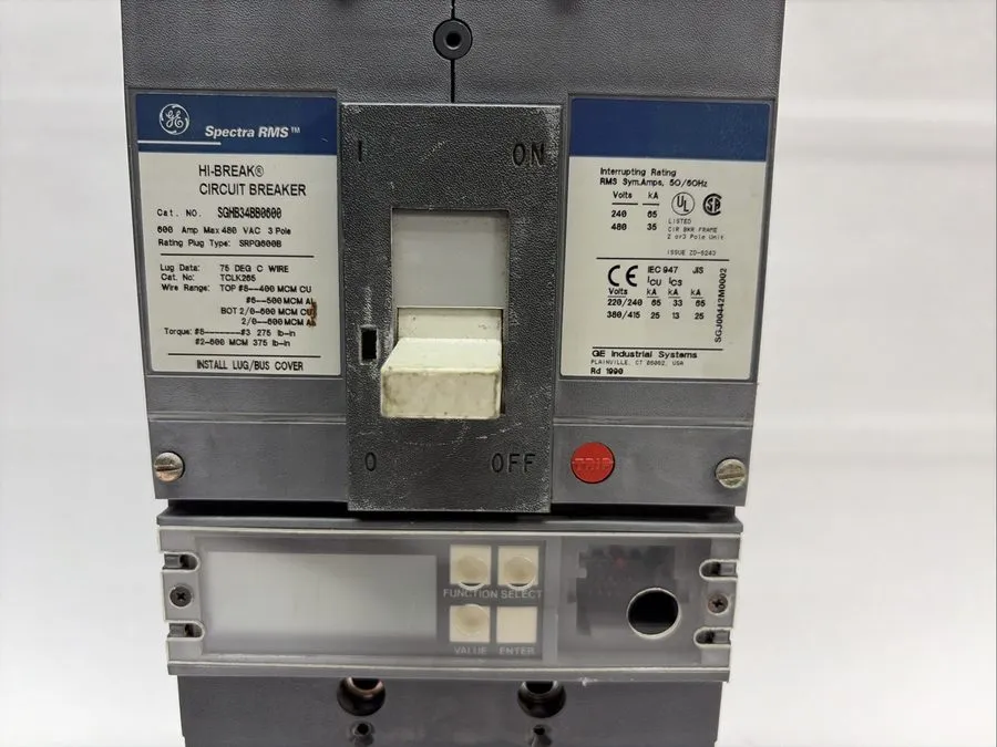 Автоматический выключатель GE SGHB34BB0600 3-Pole 480V 600A HI-Break Circuit Bre — фото лота 1