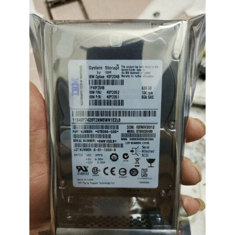 Жёсткий диск IBM 49Y2051 49Y2052 600GB 49Y2048 2.5 in 10K SAS 6G HDD HARD DRIVE