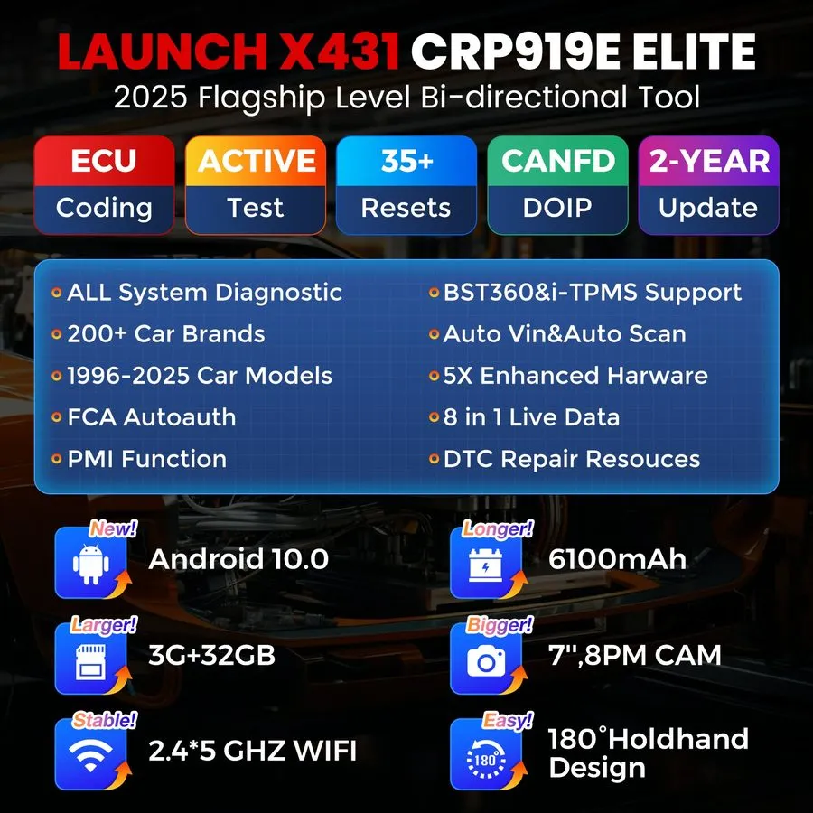Диагностический сканер LAUNCH CRP919E CRP909E CRP129E PLUS OBD2 Car Diagnostic T — фото лота 1