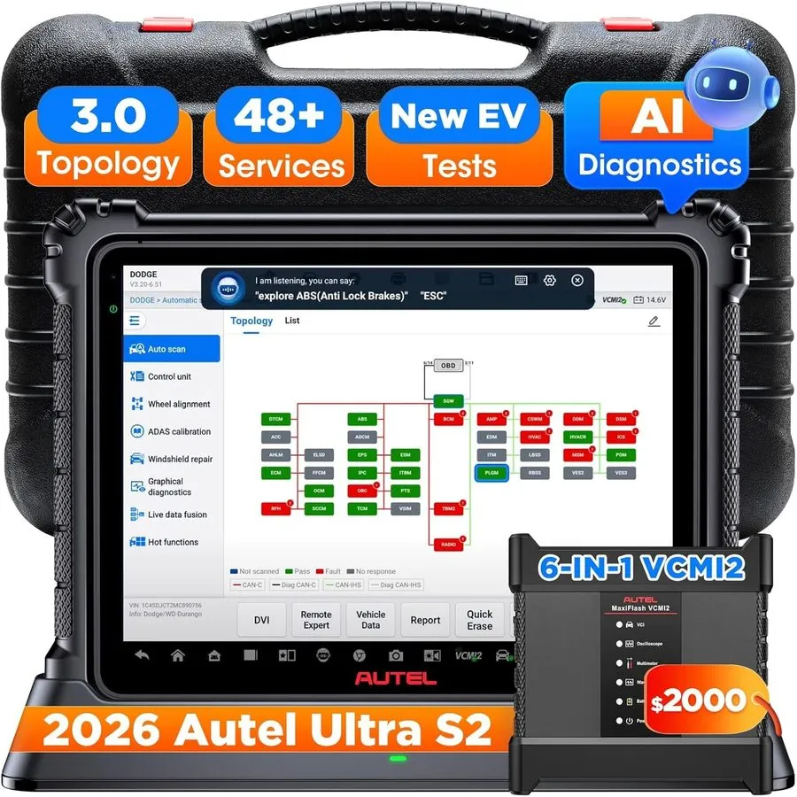 Диагностический сканер 2026 Autel MaxiSys MS919 S2 AI Diagnostic Scanner VCMI2 O