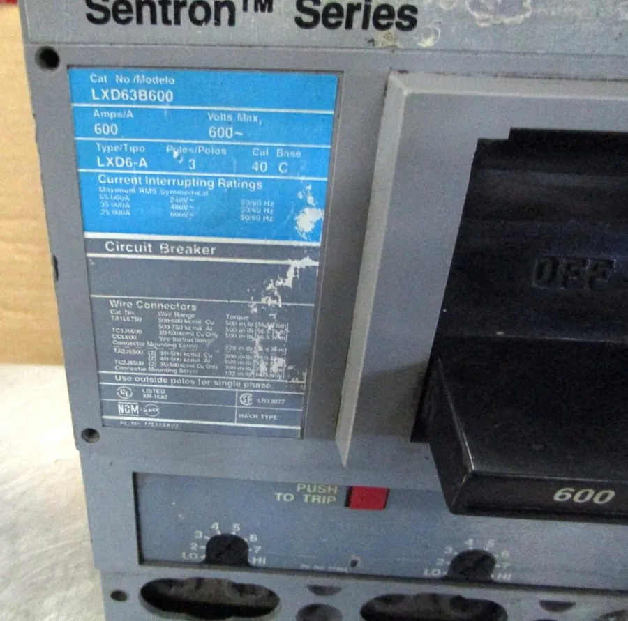 Автоматический выключатель Siemens lxd63s600a Sentron Series 600A 600V 3P Circui