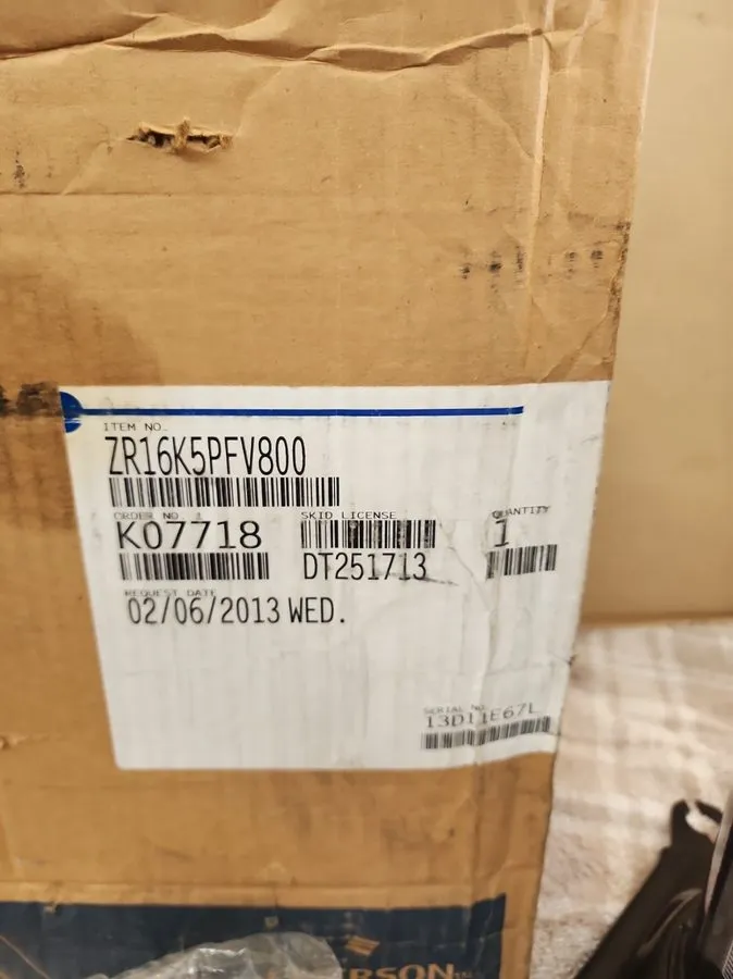 Компрессор Copeland Scroll ZR16K5E-PFV-800 A/C Compressor 15.500 BTUh R22 1PH — фото лота 2