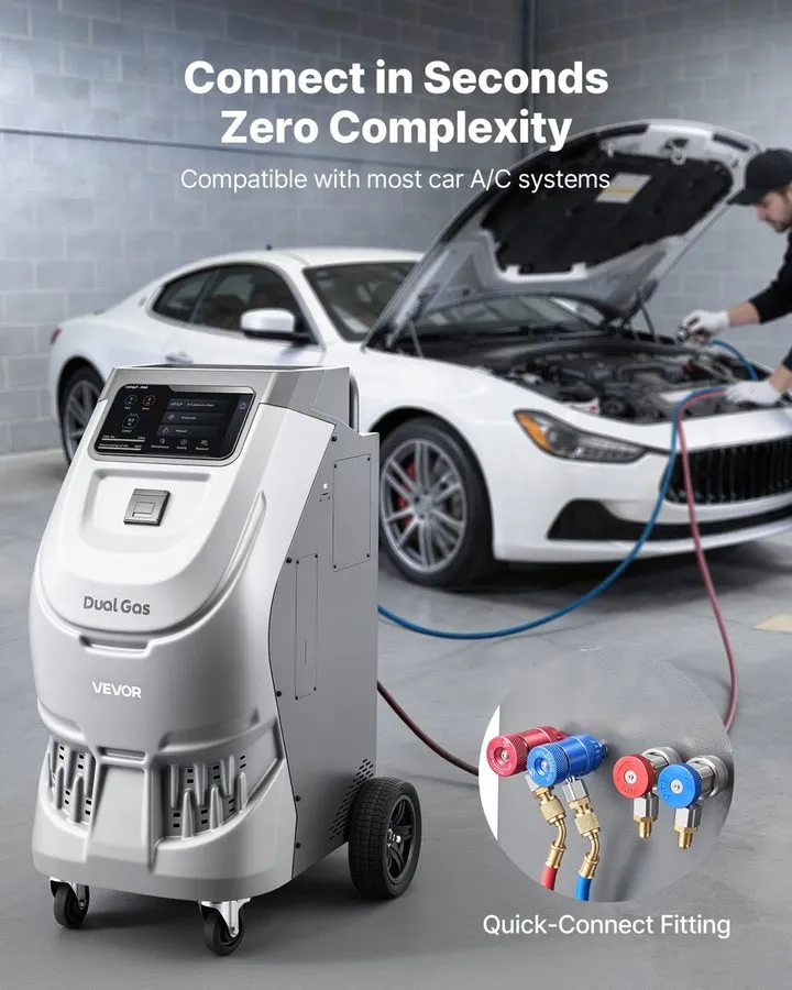 Станция обслуживания кондиционеров VEVOR Fully Automatic Refrigerant Recovery Ma — фото лота 3