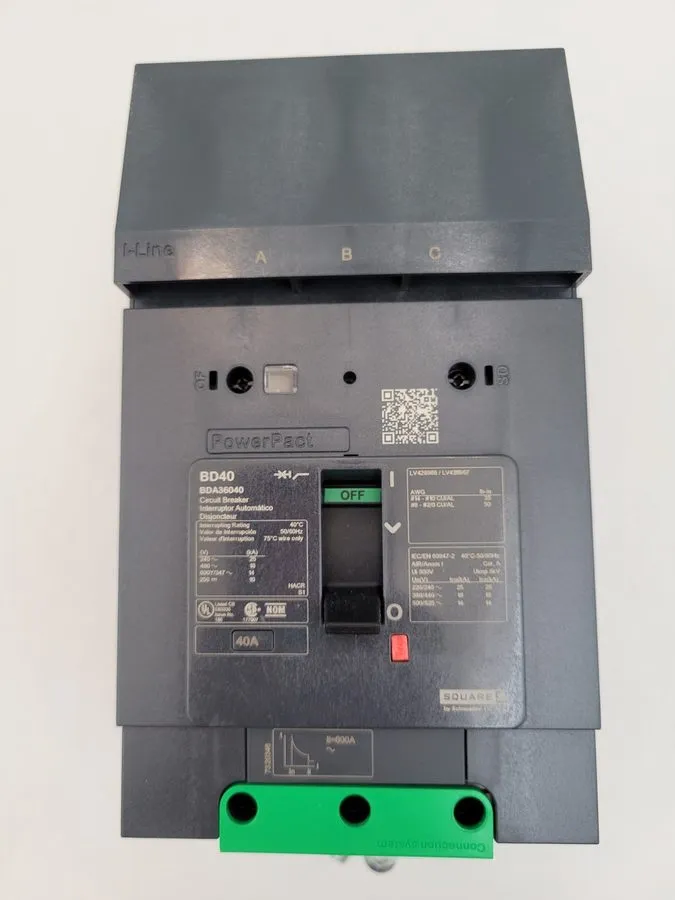 Автоматический выключатель BDA36040 40 Amp Square D 480V 3P I-Line Circuit Break