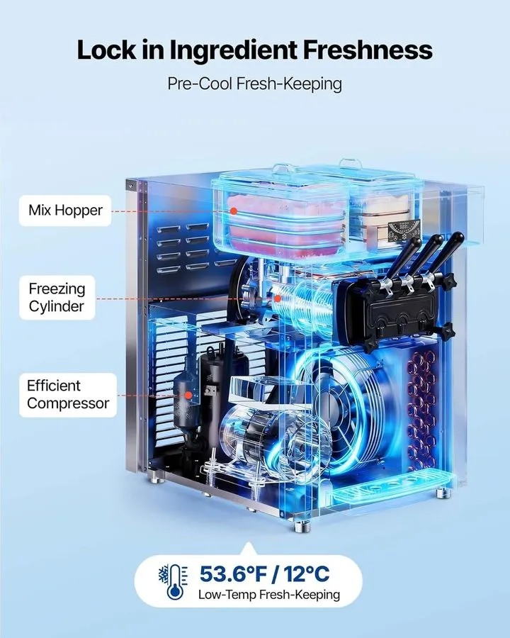 Оборудование для общепита TECSPACE 20-28L/H Commercial Soft Ice Cream Machine 22