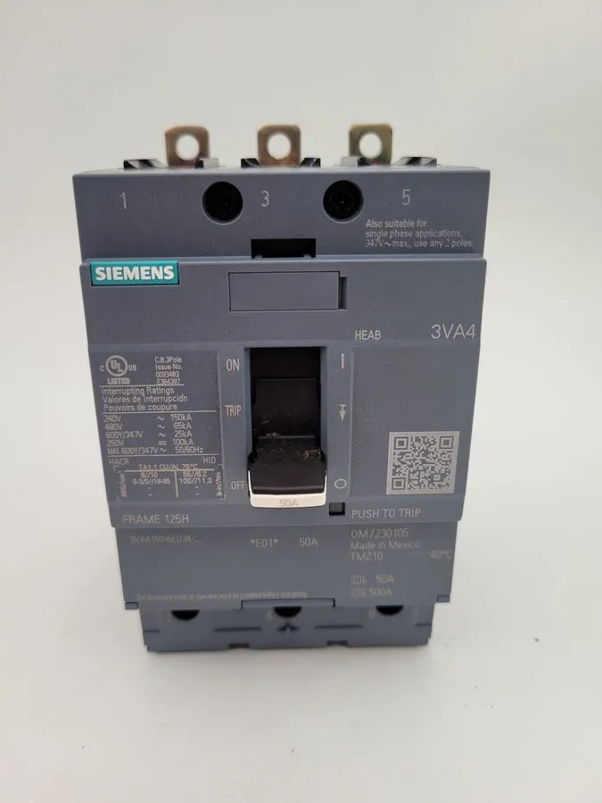 Автоматический выключатель Siemens 3VA4150-6ED34-0AA0 Circuit Breaker 3P/50A /48