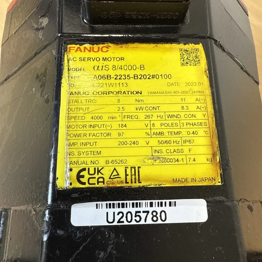 Серводвигатель Fanuc A06B-2041-B605#0142 aisR 30/3000-B AC Servo Motor, A860-206 — фото лота 2