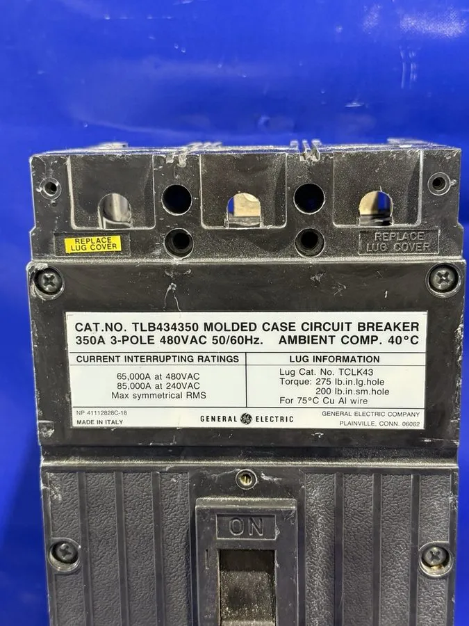 Автоматический выключатель GE TLB TLB434350 3 Pole 350 Amp 480V Molded Case Circ — фото лота 2