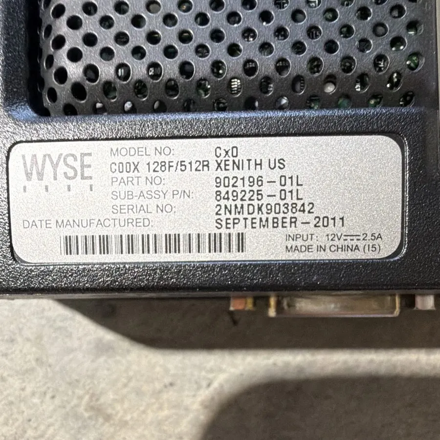 Тонкий клиент WYSE Cx0 Thin Zero Client C00X 128F/512R Xenith Model: 902196-01L — фото лота 1