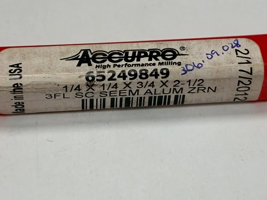 Режущий инструмент Accupro 65249849, 1/4"x 1/4x 3/4x2-1/2", 3FL, Solid Carbide S