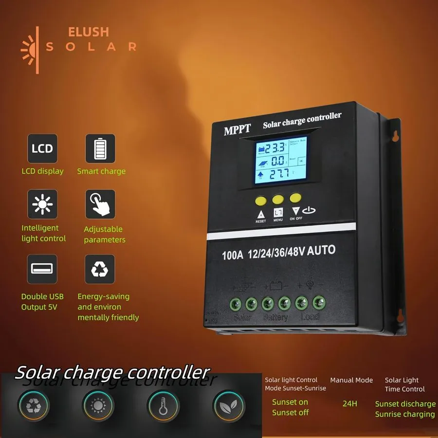 Аккумулятор 2X 4000W 100A MPPT Solar Charge Controller 12V/24V/36V/48V Battery P
