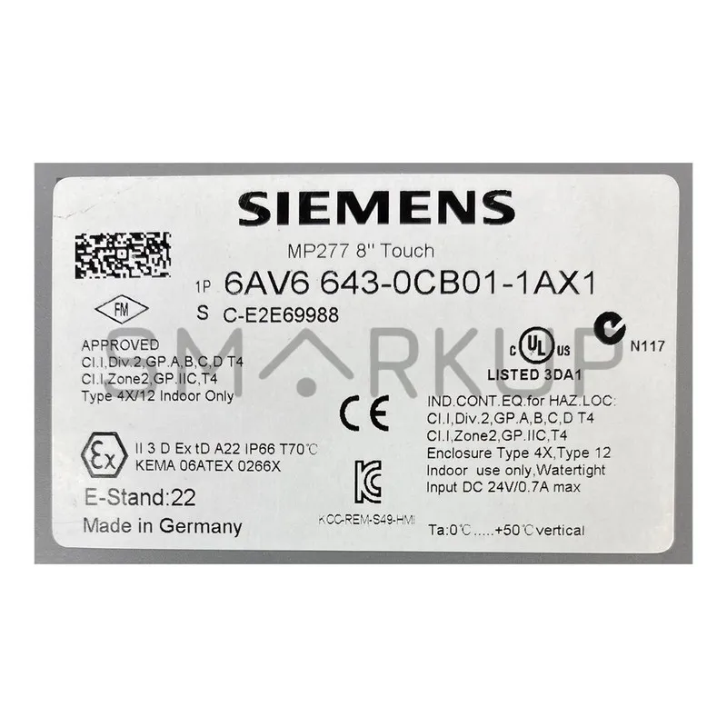 Панель оператора Siemens MP277 Touch Panel 6AV6643-0CB01-1AX1 HMI