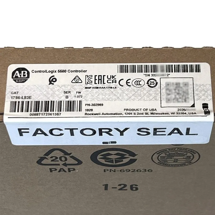 ПЛК 2026 1756-L83E /B ControlLogix SEALED Surplus PLC 10MB