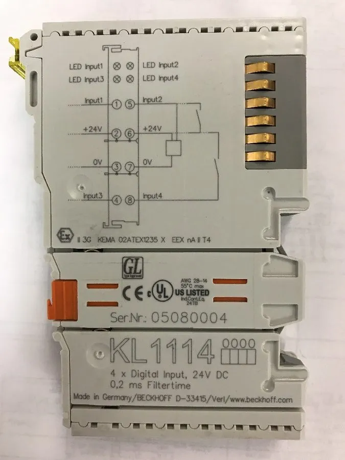Модуль ввода-вывода Beckhoff KL1114 4 x Digital Input 24DC 0.2ms filter time
