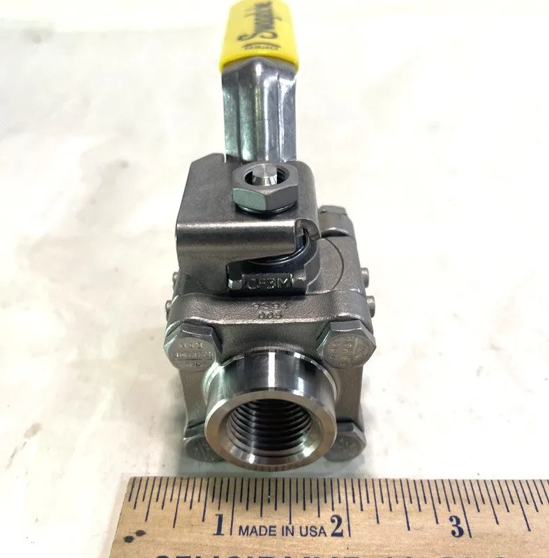 Клапан swagelok SS-S63PF8 CF3M 3-peace 1/2" FNPT ball valve — фото лота 1