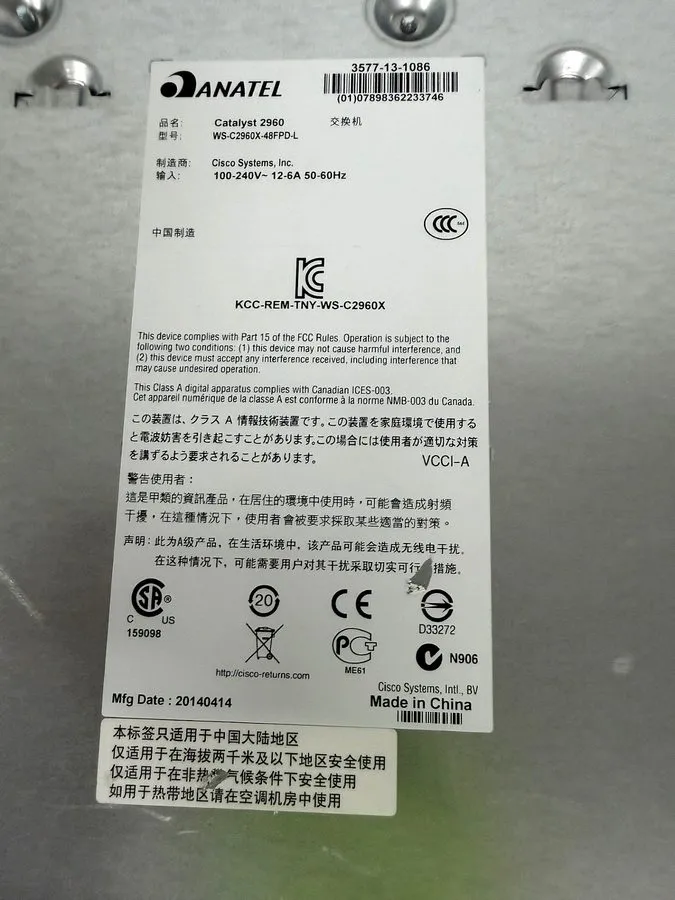 Коммутатор Cisco Catalyst WS-C2960X-48FPD-L 48-Port PoE+ Switch 740W 10G SFP+ — фото лота 2