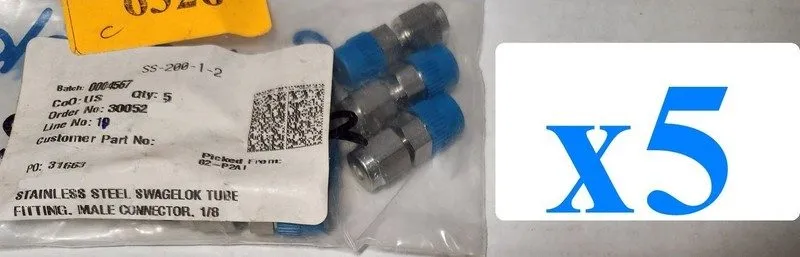 Разъём Swagelok SS-200-1-2 Male Connector Fitting 1/8” Tube OD x 1/8 Male NPT