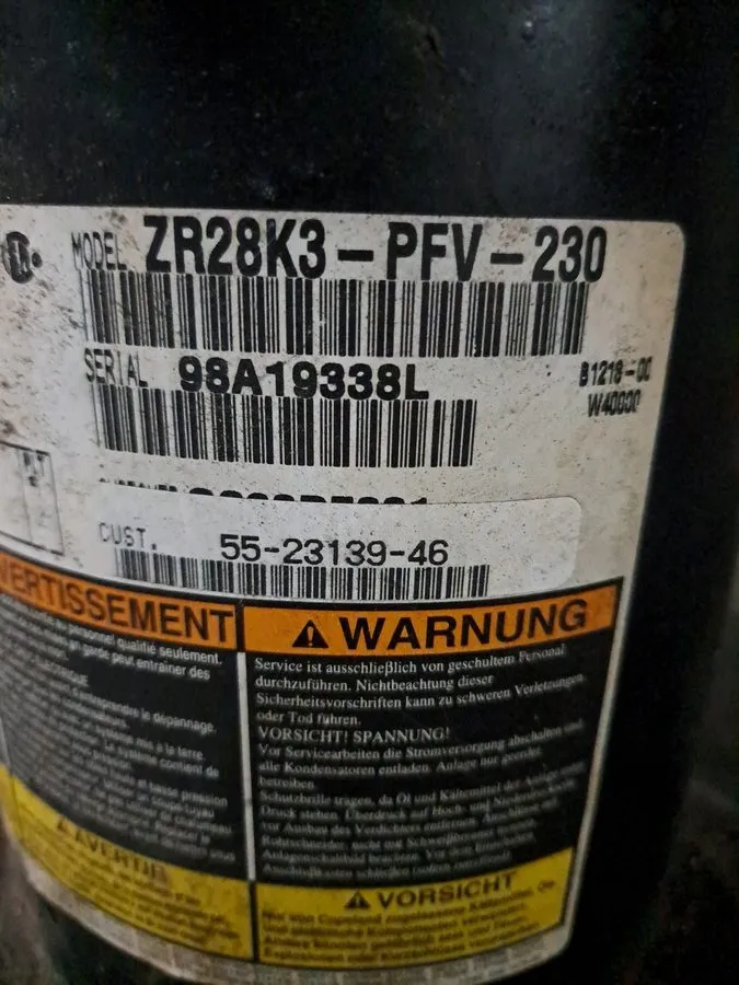 Компрессор Copeland 2.5 Ton Scroll Compressor ZR28K3-PFV-230