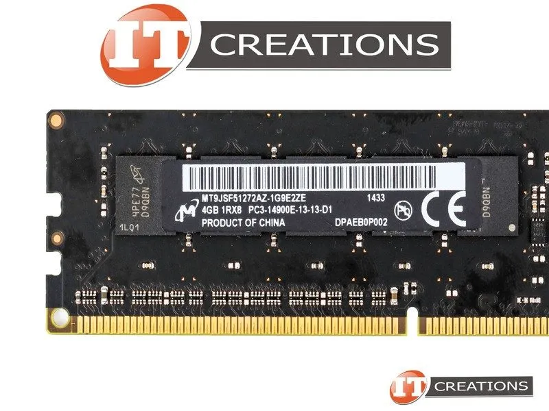 Модуль памяти Micron 4GB DDR3-1866 ECC UDIMM PC3-14900E 1Rx8 RAM MT9JSF51272AZ-1