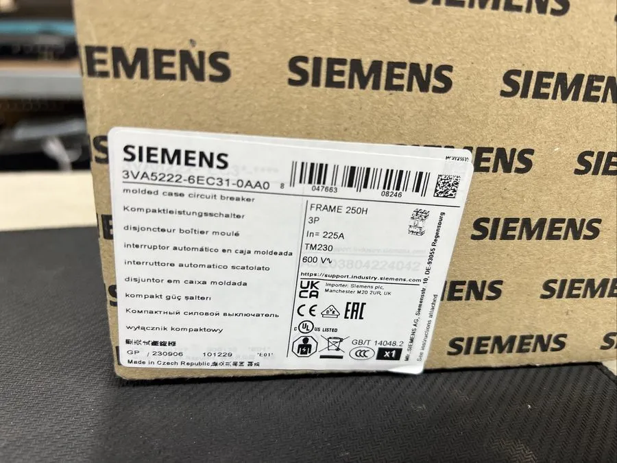 Автоматический выключатель Siemens 3VA5222-6EC31-0AA0 225 Amp 3-Pole Molded Case