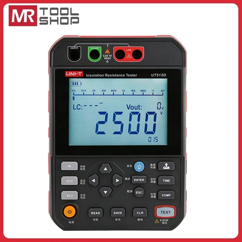 Тестер UNI-T UT512D Megger Insulation Resistance Tester Megohmmeter 1TΩ/2.5TΩ US