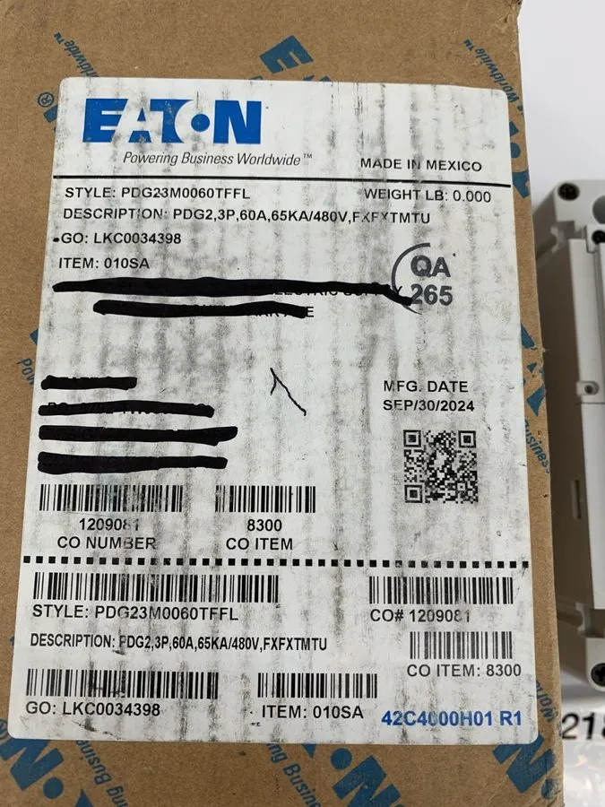 Автоматический выключатель 1 Take Out EATON PDG23M0060TFFL 60A 600V 65kA@480V CI