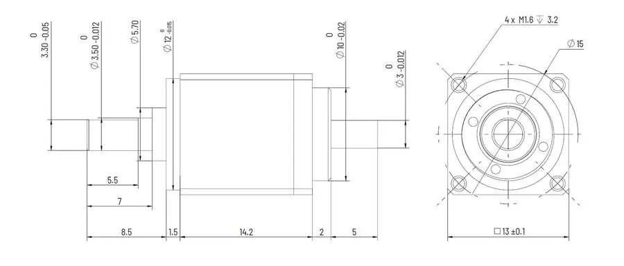 Робот HD Mini-03 32mm Harmonic Drive Gear Ratio 50:1 Strain Wave Gear Reducer