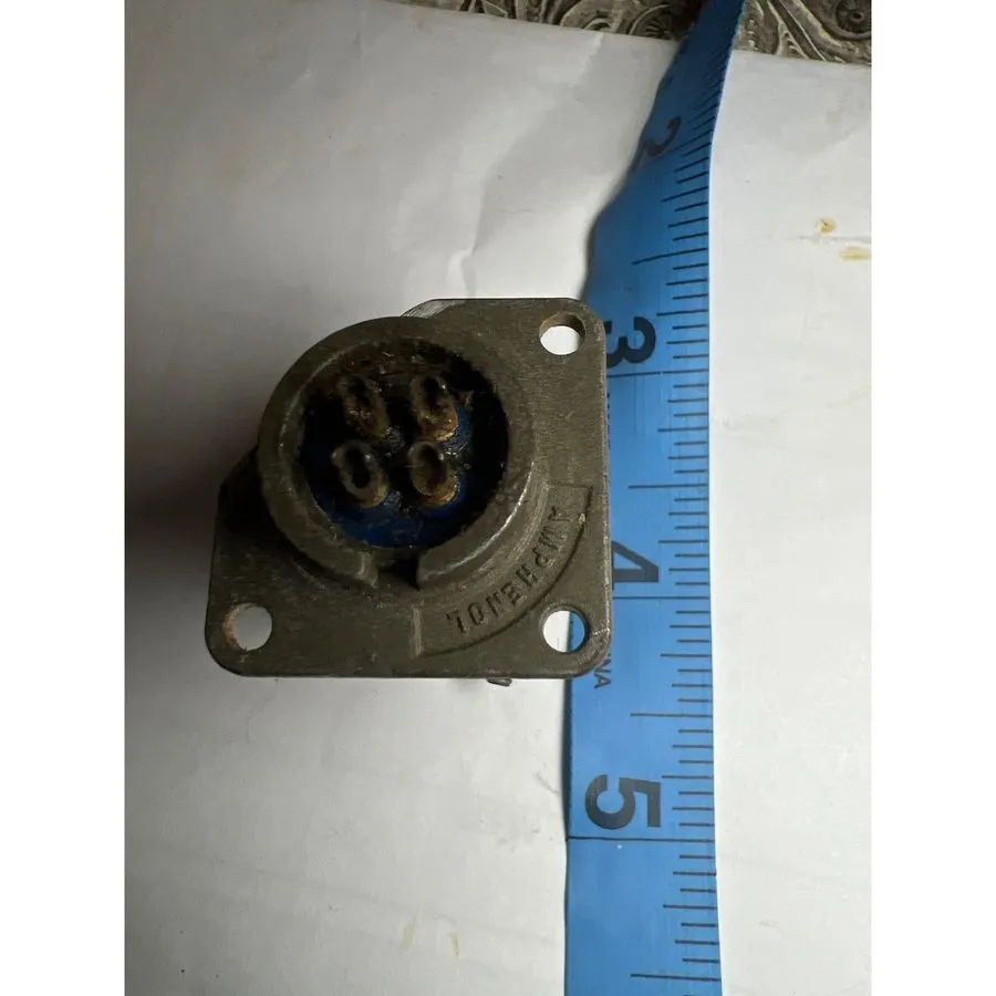 Разъём Vintage Amphenol 4-Pin Military Spec Connector MS3057 Aviation Industrial — фото лота 1