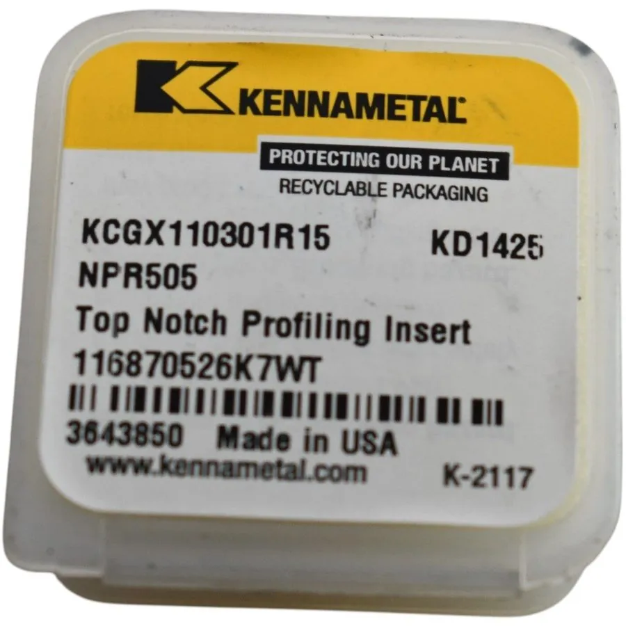 Режущий инструмент Kennametal KCGX110301R15 KD1425 Top Notch Profiling Insert 36