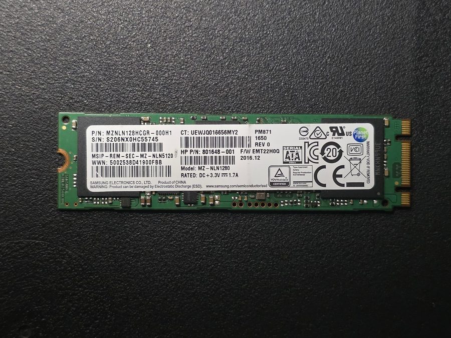 SSD-накопитель Samsung PM871 128GB M.2 SATA III Internal SSD MZ-NLN1280 Laptop/P