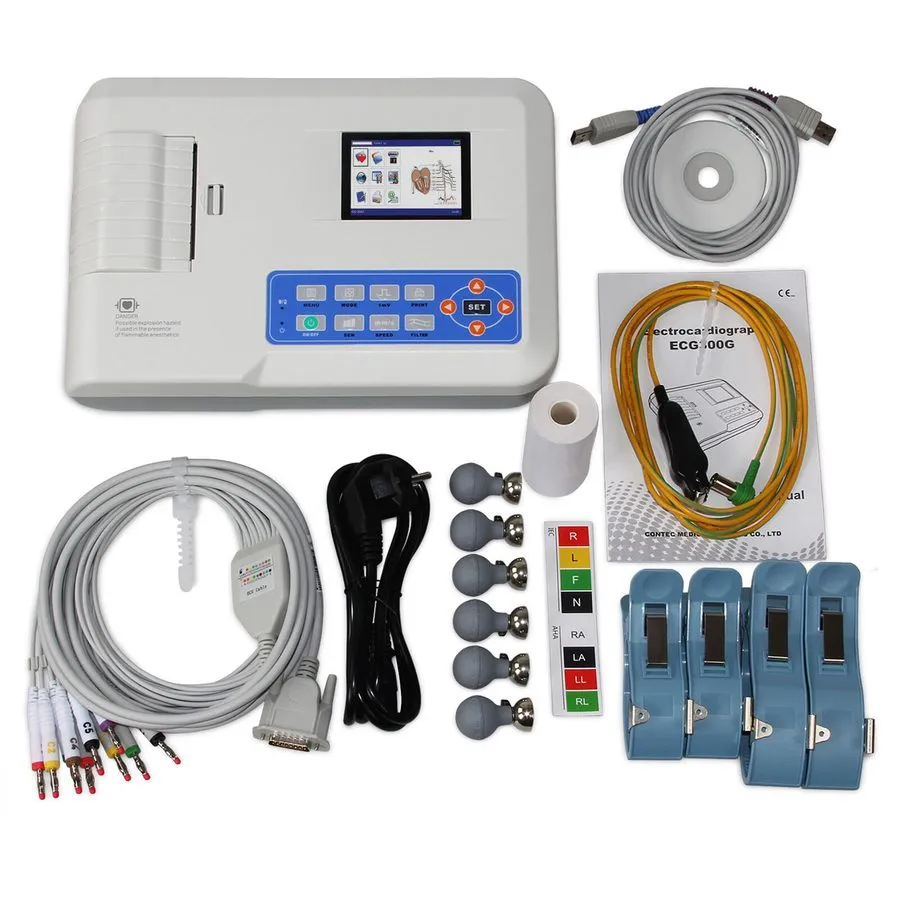 Электрокардиограф ECG300G VET Veterinary 3 Channel 7 Leads ECG/EKG Monitor Elect — фото лота 2