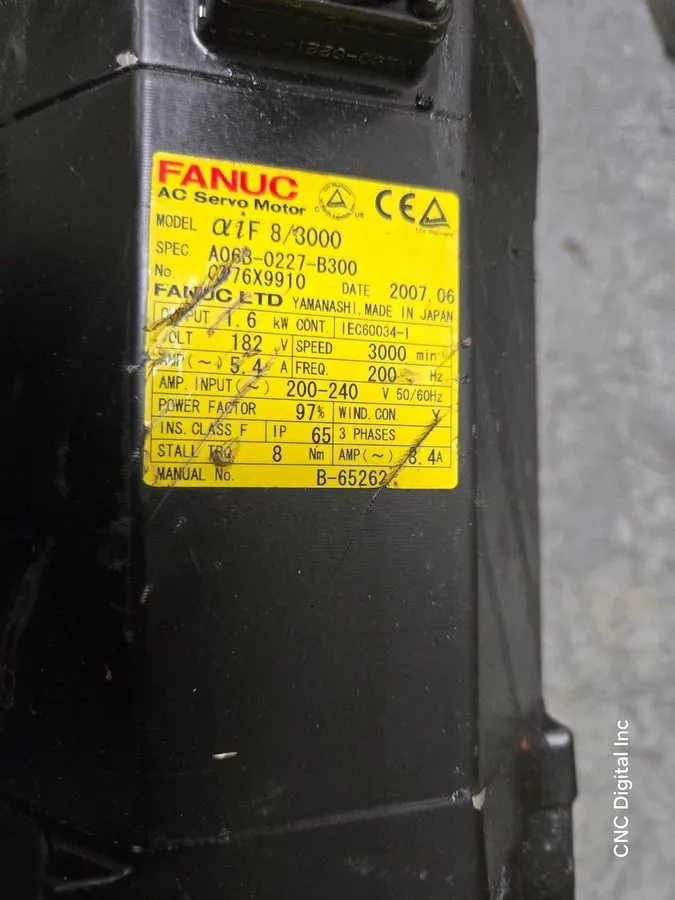 Серводвигатель FANUC A06B-0227-B300 Alpha iF 8/3000 AC Servo Motor 1.6kW