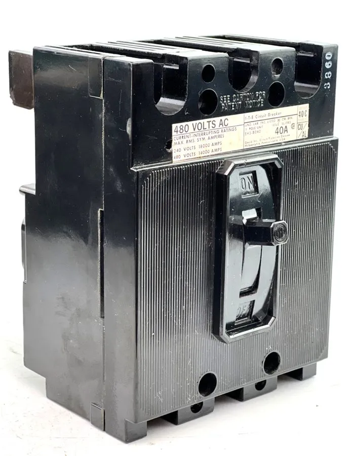 Автоматический выключатель ITE EH3-B040 40A 3-Pole 480V Circuit Breaker Imperial