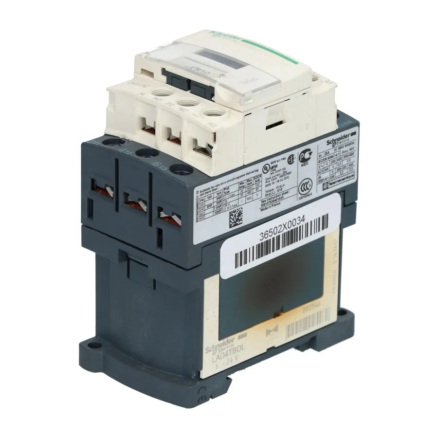 Контактор Schneider LC1D126BD TeSys Deca three-pole contactor 12A 24VDC ring ter