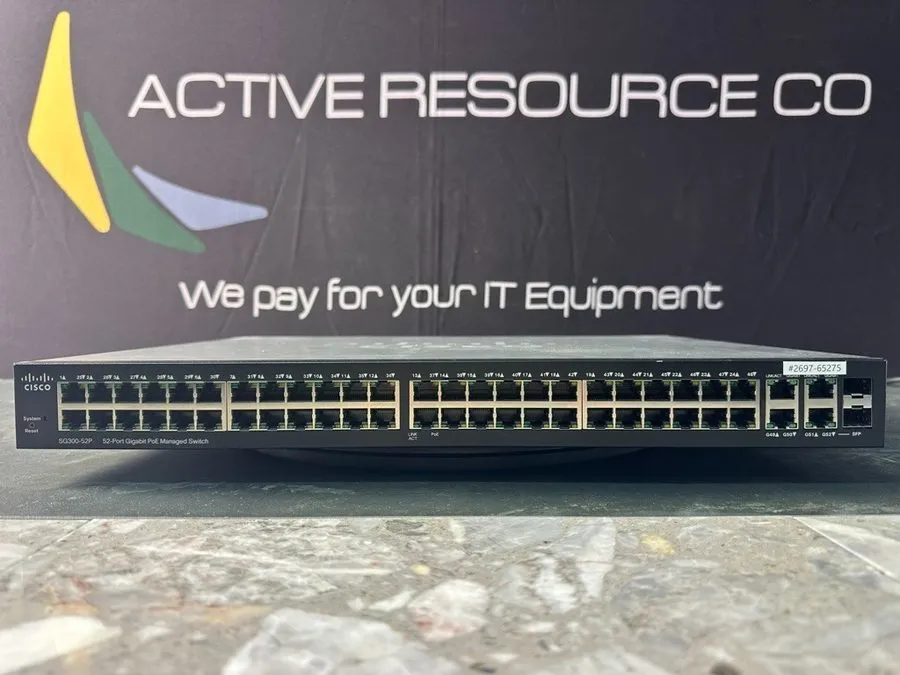 Коммутатор Cisco SG300-52P-K9 SG300 52 port GIG POE switch .90days