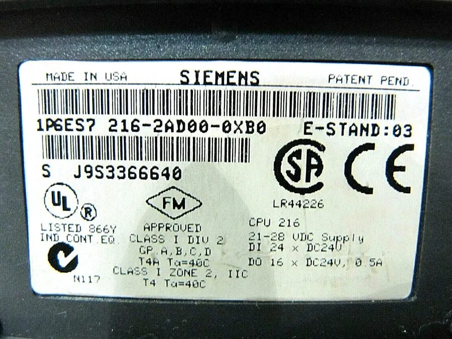ПЛК Siemens 6ES7 216-2AD00-0XB0 Simatic S7-200 Cpu 216-2 Compact Unit