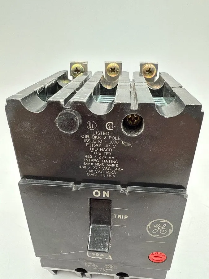 Автоматический выключатель GE TEY350 Circuit Breaker 3 Pole 50 Amp 480V Refurbis