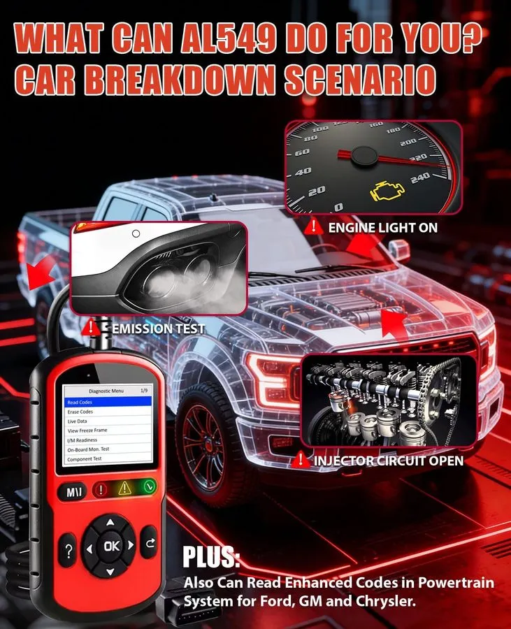 Диагностический сканер Autel OBD2 Scanner AutoLink AL549 Car Check Engine Code e