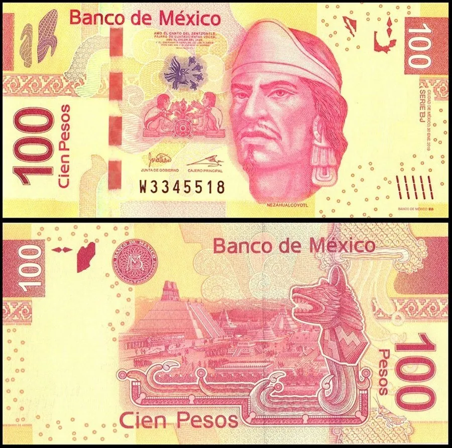 Лабораторный прибор Mexico 100 Pesos, 2019, P-124r, UNC, Signature and Series Va — фото лота 1