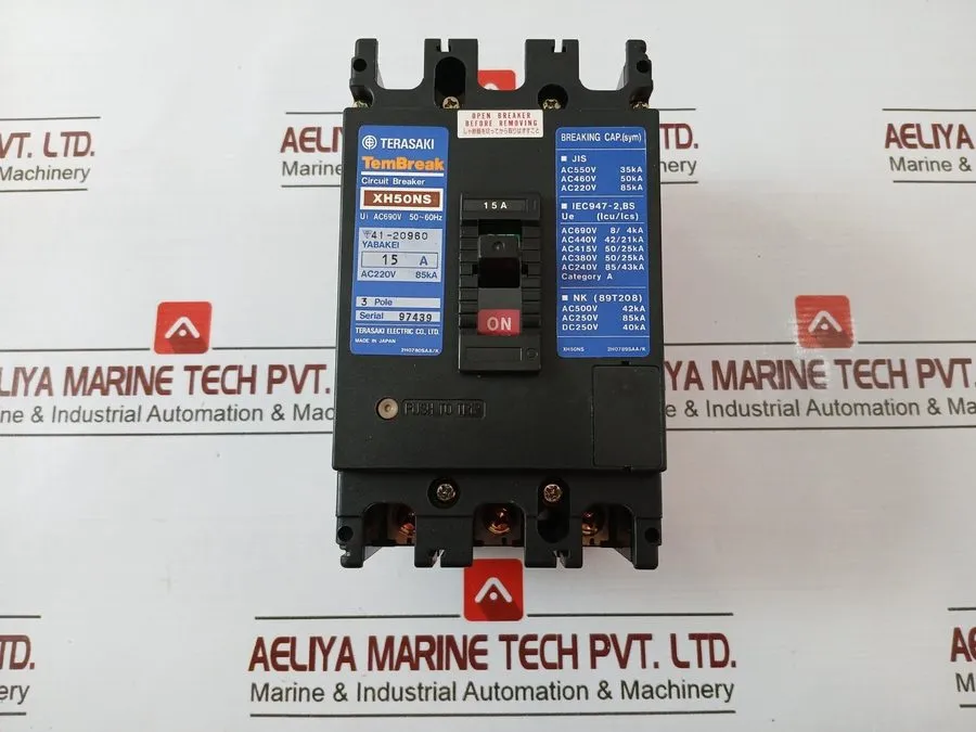 Автоматический выключатель TERASAKI TEMBREAK XH50NS 15A 3 POLE CIRCUIT BREAKER S — фото лота 1