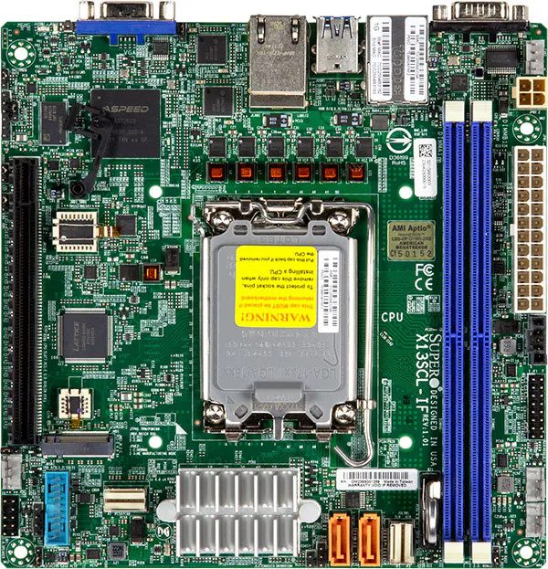 Материнская плата SuperMicro X13SCL-IF Motherboard Mini-ITX,Catlow,UP,RPL-E Xeon
